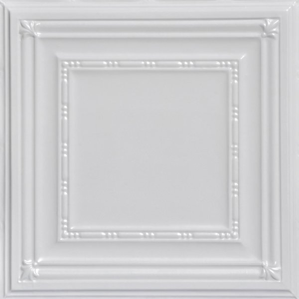 From Plain To Beautiful In Hours Eyelet 2 ft. x 2 ft.  Faux Tin Lay-in Ceiling Tile in White (48 sq. ft./case), 12PK SKPC504-wh-24x24-D-12